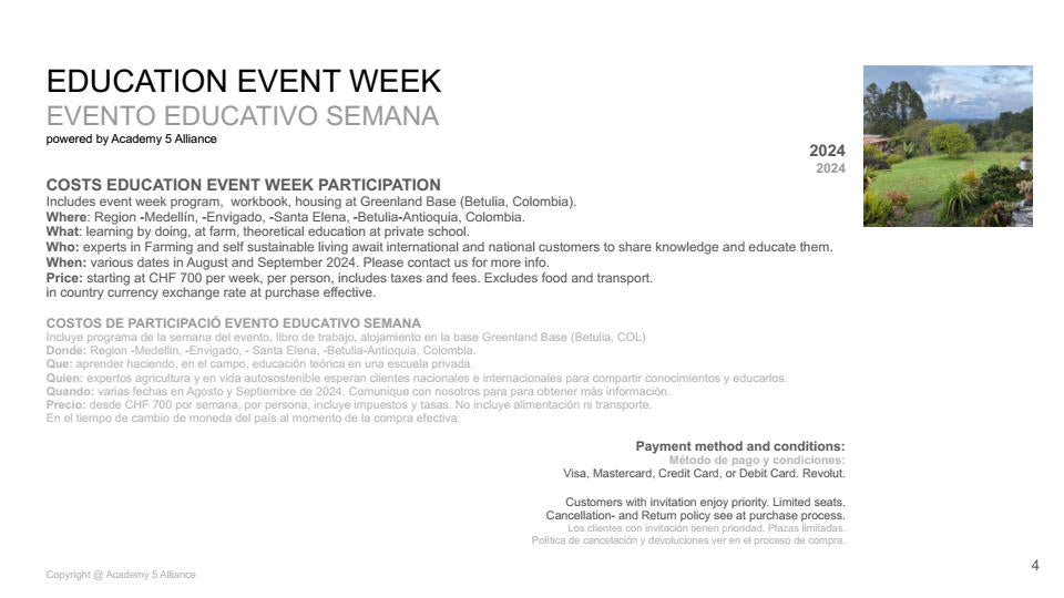 PERMA-CULTURE EDUCATION-WEEK IN COLOMBIA