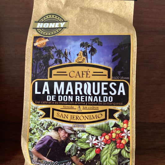 Fermented Café La Marquesa type “Honey” - Don Reinaldo’s Café Especial de San Jeronimo de Antioquia de Colombia - Farm fresh. (*Price including flight cargo delivery).